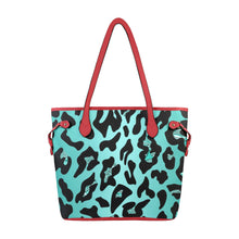 Load image into Gallery viewer, Wild Safari Turquoise Clover Canvas Tote Bag (Model 1661)