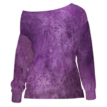 Load image into Gallery viewer, Purple Off Shoulder Sweatshirt Hatless hoodie