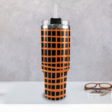 Load image into Gallery viewer, Orange and Black 40oz Tumbler with Black Handle
