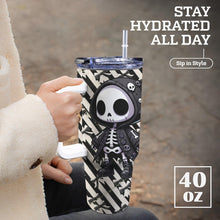 Load image into Gallery viewer, Gothic Stripe 40oz Tumbler with White Handle