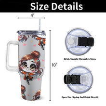 Load image into Gallery viewer, Cute 40oz Tumbler with White Handle