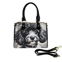Load image into Gallery viewer, Poodle Boston Handbag-Black Handle (Model 1746)