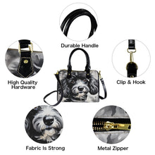 Load image into Gallery viewer, Poodle Boston Handbag-Black Handle (Model 1746)