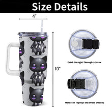Load image into Gallery viewer, Gothic Cat 40oz Tumbler with White Handle
