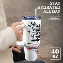 Load image into Gallery viewer, Lipstick And Hustle 40oz Tumbler with White Handle