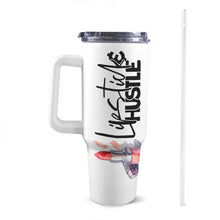Load image into Gallery viewer, Lipstick And Hustle 40oz Tumbler with White Handle