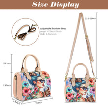 Load image into Gallery viewer, Blue Hair Boston Leather Handbag-Khaki Handle (Model 1746)