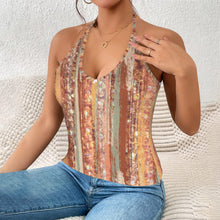 Load image into Gallery viewer, Autumn Women's V-Neck Halter Top (Model T83)