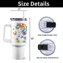 Load image into Gallery viewer, Unicorn 40oz Tumbler with White Handle