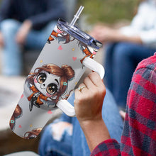 Load image into Gallery viewer, Cute 40oz Tumbler with White Handle