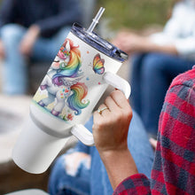 Load image into Gallery viewer, Unicorn 40oz Tumbler with White Handle