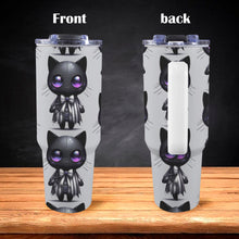 Load image into Gallery viewer, Gothic Cat 40oz Tumbler with White Handle