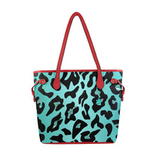 Load image into Gallery viewer, Wild Safari Turquoise Clover Canvas Tote Bag (Model 1661)