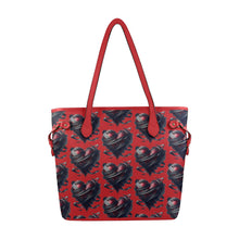 Load image into Gallery viewer, Dark Hearts Clover Canvas Tote Bag (Model 1661)