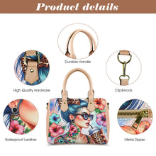 Load image into Gallery viewer, Blue Hair Boston Leather Handbag-Khaki Handle (Model 1746)