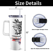Load image into Gallery viewer, Lipstick And Hustle 40oz Tumbler with White Handle