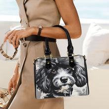 Load image into Gallery viewer, Poodle Boston Handbag-Black Handle (Model 1746)