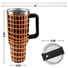 Load image into Gallery viewer, Orange and Black 40oz Tumbler with Black Handle