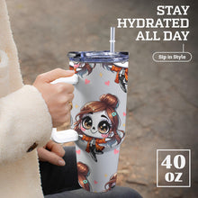 Load image into Gallery viewer, Cute 40oz Tumbler with White Handle
