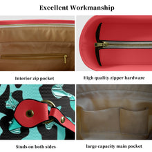 Load image into Gallery viewer, Wild Safari Turquoise Clover Canvas Tote Bag (Model 1661)