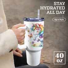 Load image into Gallery viewer, Unicorn 40oz Tumbler with White Handle