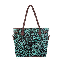 Load image into Gallery viewer, Wild Safari Turquoise Clover Canvas Tote Bag (Model 1661)