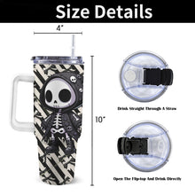 Load image into Gallery viewer, Gothic Stripe 40oz Tumbler with White Handle