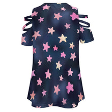 Load image into Gallery viewer, Wild Women’s Off Shoulder Zip V-Neck Tunic BE zip off shoulder top