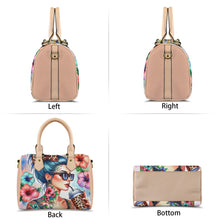 Load image into Gallery viewer, Blue Hair Boston Leather Handbag-Khaki Handle (Model 1746)