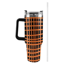 Load image into Gallery viewer, Orange and Black 40oz Tumbler with Black Handle