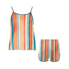 Load image into Gallery viewer, Stripes Women's Spaghetti Strap Short Pajama Set