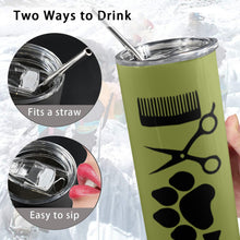 Load image into Gallery viewer, Dog groomer love 20oz Tall Skinny Tumbler with Lid and Straw