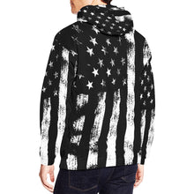 Load image into Gallery viewer, American Flag Distressed All Over Print Hoodie for Unisex  (USA Size) (Model H13)