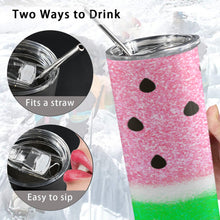 Load image into Gallery viewer, Watermelon 20oz Tall Skinny Tumbler with Lid and Straw