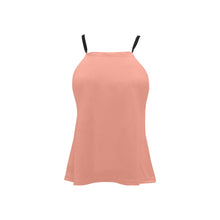 Load image into Gallery viewer, Leaves Pink Loose Fit Halter Neck Top (Model T68)