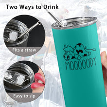 Load image into Gallery viewer, Moody Cow 20oz Tall Skinny Tumbler with Lid and Straw