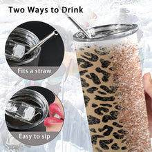 Load image into Gallery viewer, Rose gold teal 20oz Tall Skinny Tumbler with Lid and Straw
