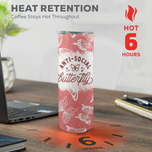 Load image into Gallery viewer, Antisocial 20oz Tall Skinny Tumbler with Lid and Straw