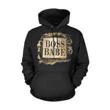 Load image into Gallery viewer, Boss Babe Black Gold All Over Print  Hoodie for Unisex  (USA Size) (Model H13)