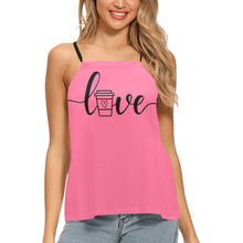 Load image into Gallery viewer, coffee love Loose Fit Halter Neck Top (Model T68)