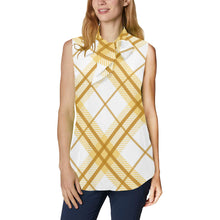 Load image into Gallery viewer, Yellow Beauty Women's Bow Tie V-Neck Sleeveless Shirt (Model T69)