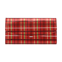 Load image into Gallery viewer, Red Plaid Women's Flap Wallet (Model 1707)