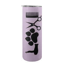 Load image into Gallery viewer, Dog groomer love 20oz Tall Skinny Tumbler with Lid and Straw