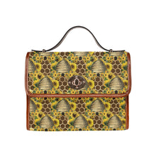 Load image into Gallery viewer, Hive Waterproof Canvas Bag-Brown (All Over Print) (Model 1641)