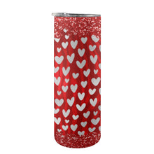 Load image into Gallery viewer, Red Heart 20oz Tall Skinny Tumbler with Lid and Straw