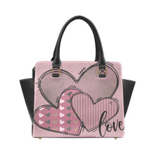Load image into Gallery viewer, LOVEPurpHeart Rivet Shoulder Handbag (Model 1645)
