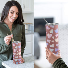 Load image into Gallery viewer, Hearts 20oz Tall Skinny Tumbler with Lid and Straw