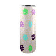 Load image into Gallery viewer, Paw Print 20oz Tall Skinny Tumbler with Lid and Straw