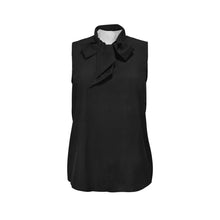 Load image into Gallery viewer, ValentineLeopard Women's Bow Tie V-Neck Sleeveless Shirt (Model T69)