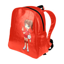 Load image into Gallery viewer, Socc girl red Multi-Pockets Backpack (Model 1636)